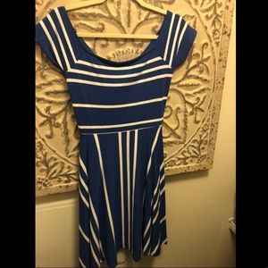 LOFT Blue striped summer dress